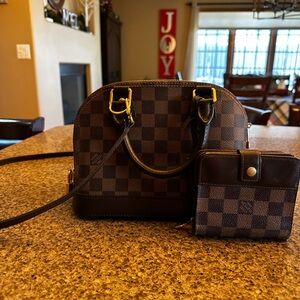 Louis Vuitton Damier Ebene Alma BB w/ matching Louis Vuitton Damier Ebene wallet